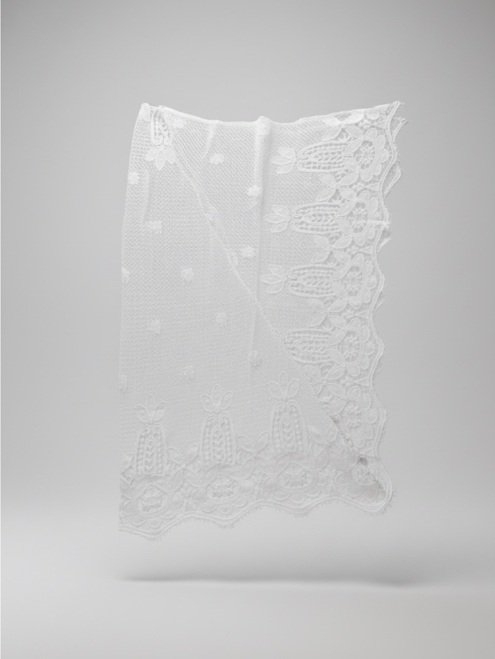 Miguelina White Lace Bikini Coverup/Pareo